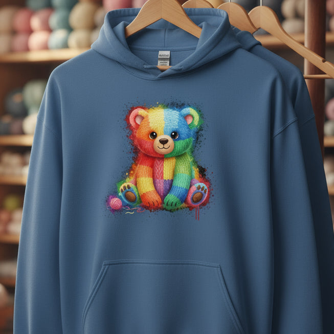 Bear Dye Splash Hoodie Indigo Blue / S