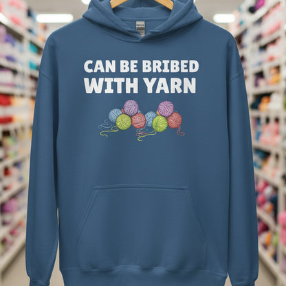 Bribed With Yarn Hoodie Indigo Blue / S