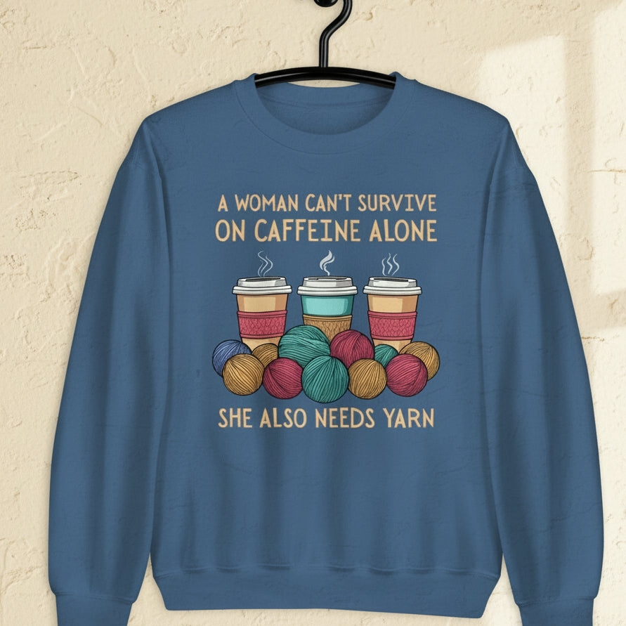 Caffeine Alone Sweatshirt Indigo Blue / S