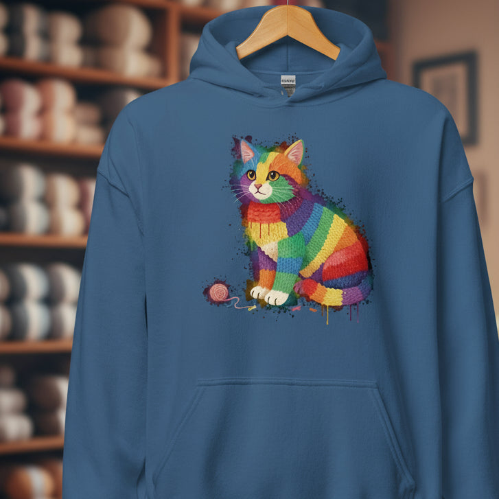 Cat Dye Splash Hoodie Indigo Blue / S