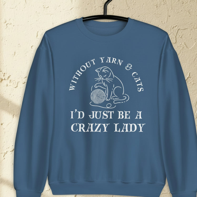 Cats & Yarn Sweatshirt Indigo Blue / S