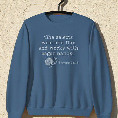 Christian Proverb Sweatshirt Indigo Blue / S