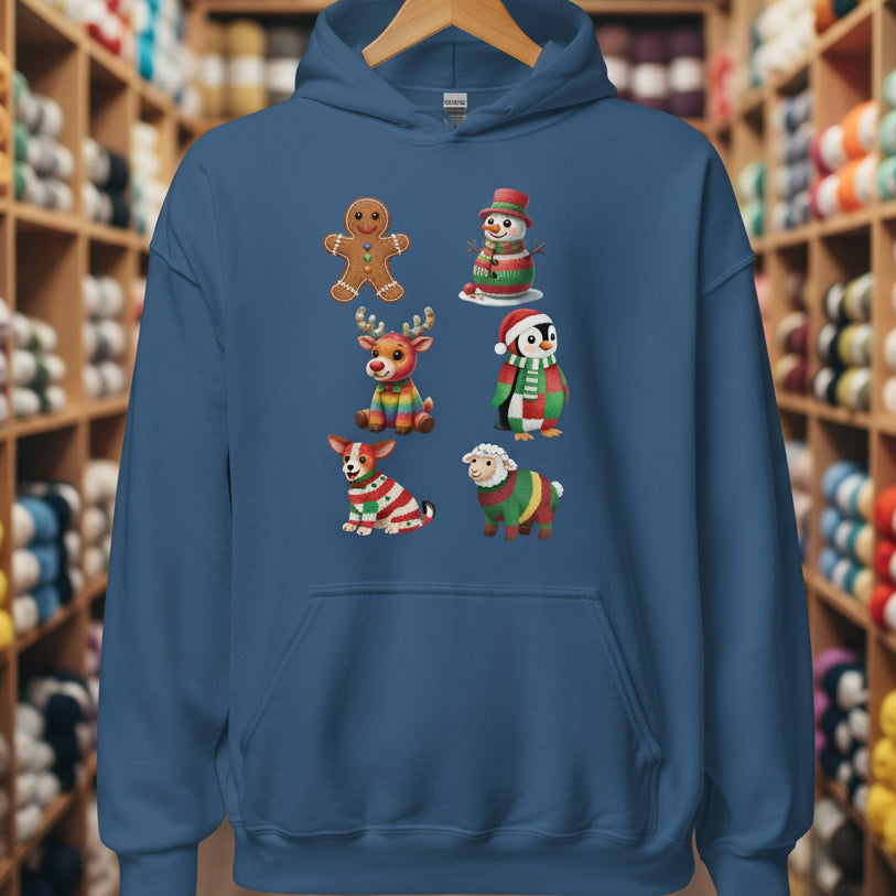 Christmas Knit Hoodie Indigo Blue / S