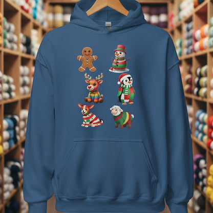 Christmas Knit Hoodie Indigo Blue / S