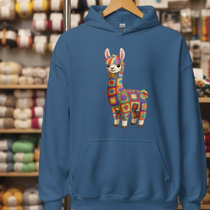 Crochet Alpaca Hoodie Indigo Blue / S