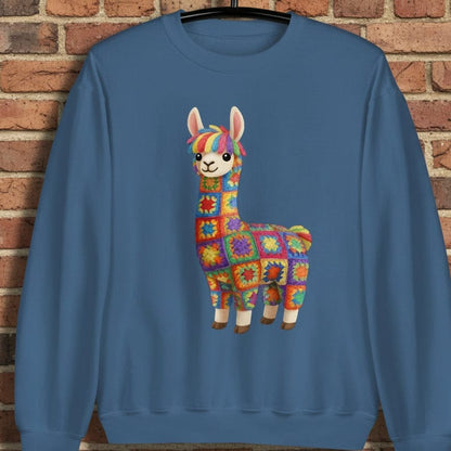 Crochet Alpaca Sweatshirt Indigo Blue / S