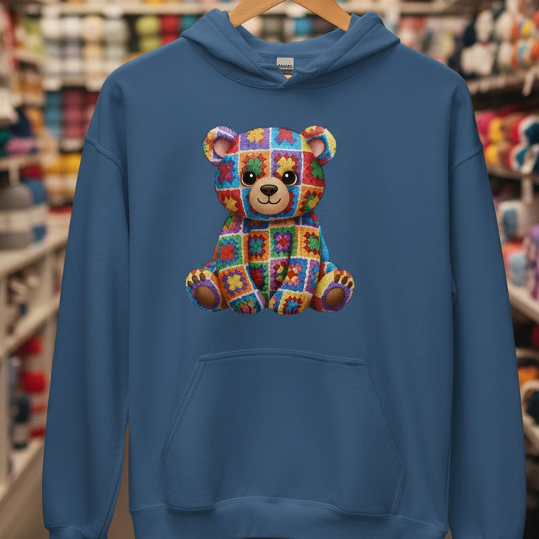 Crochet Bear Hoodie Indigo Blue / S