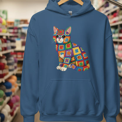 Crochet Cat Hoodie Indigo Blue / S
