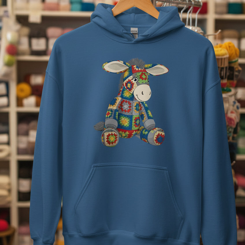 Crochet Donkey Hoodie Indigo Blue / S