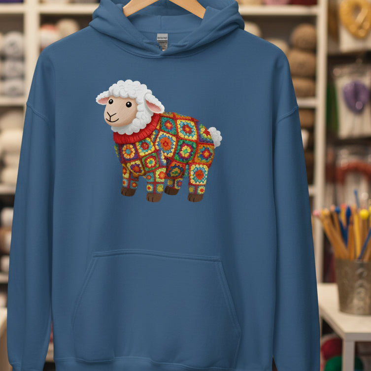 Crochet Sheep Hoodie Indigo Blue / S