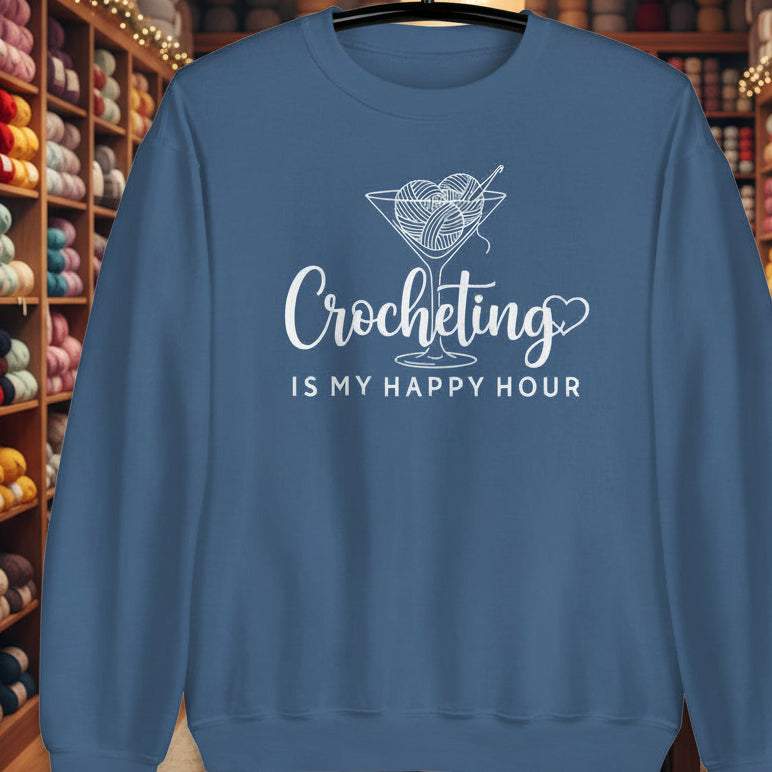 Crocheting Happy Hour Sweatshirt Indigo Blue / S