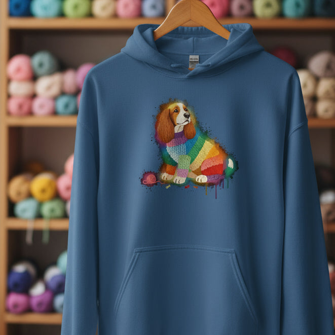 Dog Dye Splash Hoodie Indigo Blue / S