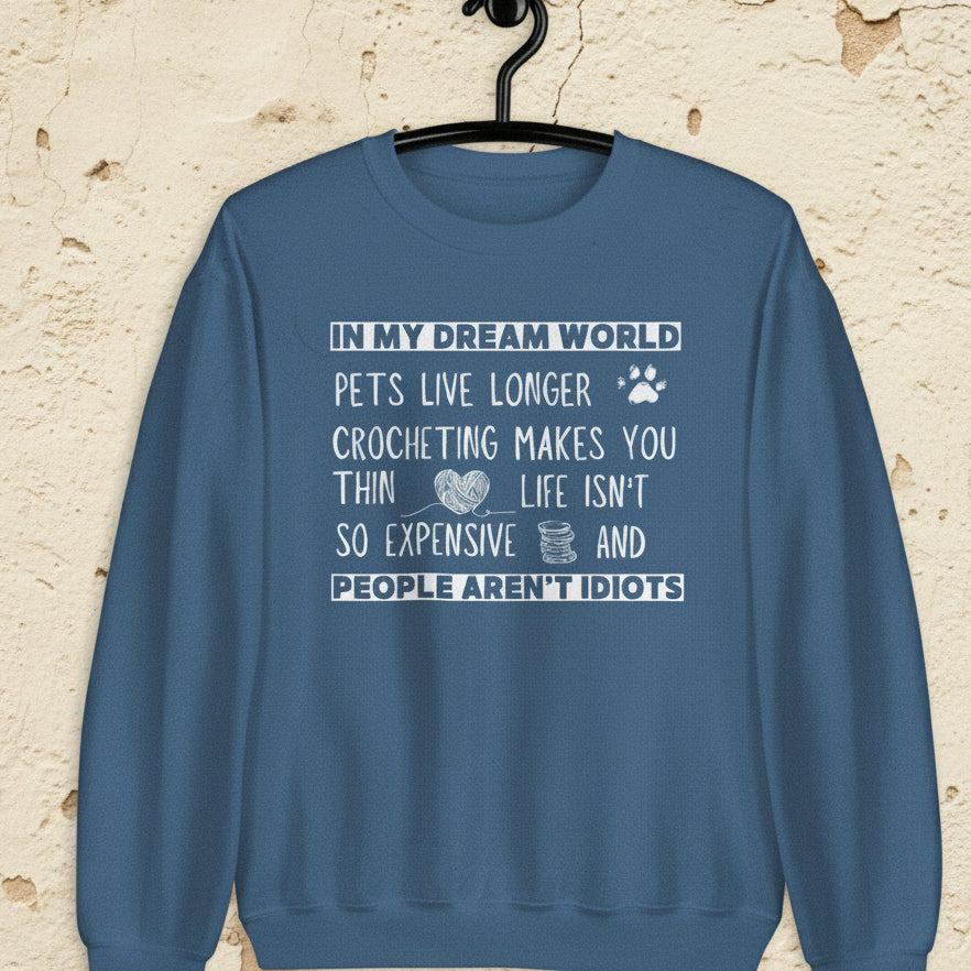 Dream World (crocheting) Sweatshirt Indigo Blue / S