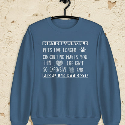 Dream World (crocheting) Sweatshirt Indigo Blue / S