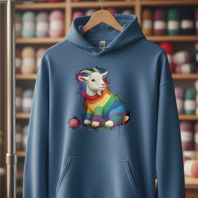 Goat Dye Splash Hoodie Indigo Blue / S