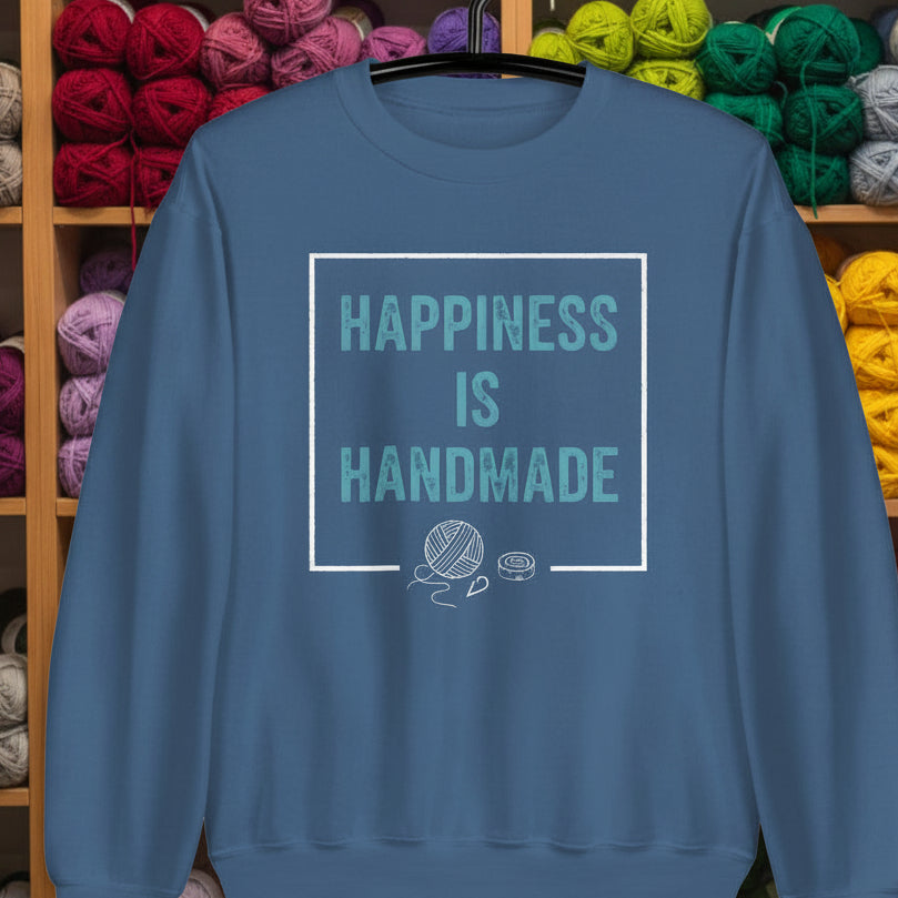 Happiness Is Handmade Sweatshirt Indigo Blue / S