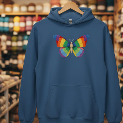 Knitted Butterfly Hoodie Indigo Blue / S