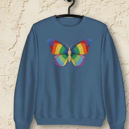 Knitted Butterfly Sweatshirt Indigo Blue / S