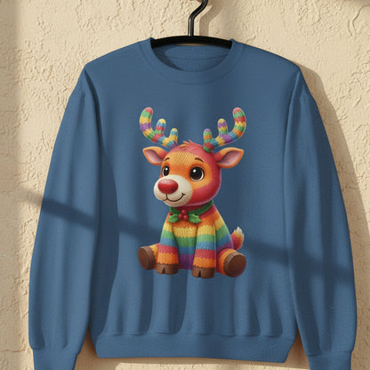 Knitted Rendeer Sweatshirt Indigo Blue / S