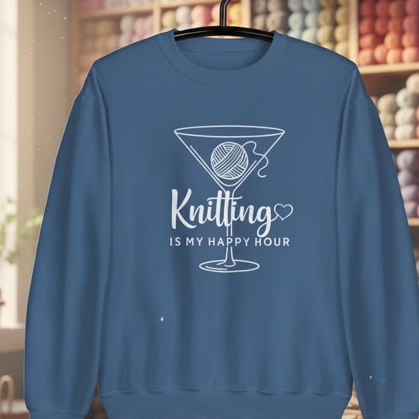 Knitting Happy Hour Sweatshirt Indigo Blue / S