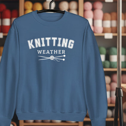 Knitting Weather Sweatshirt Indigo Blue / S