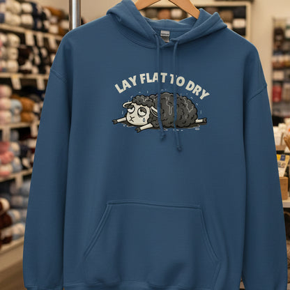 Lay Flat to Dry Sheep Hoodie Indigo Blue / S