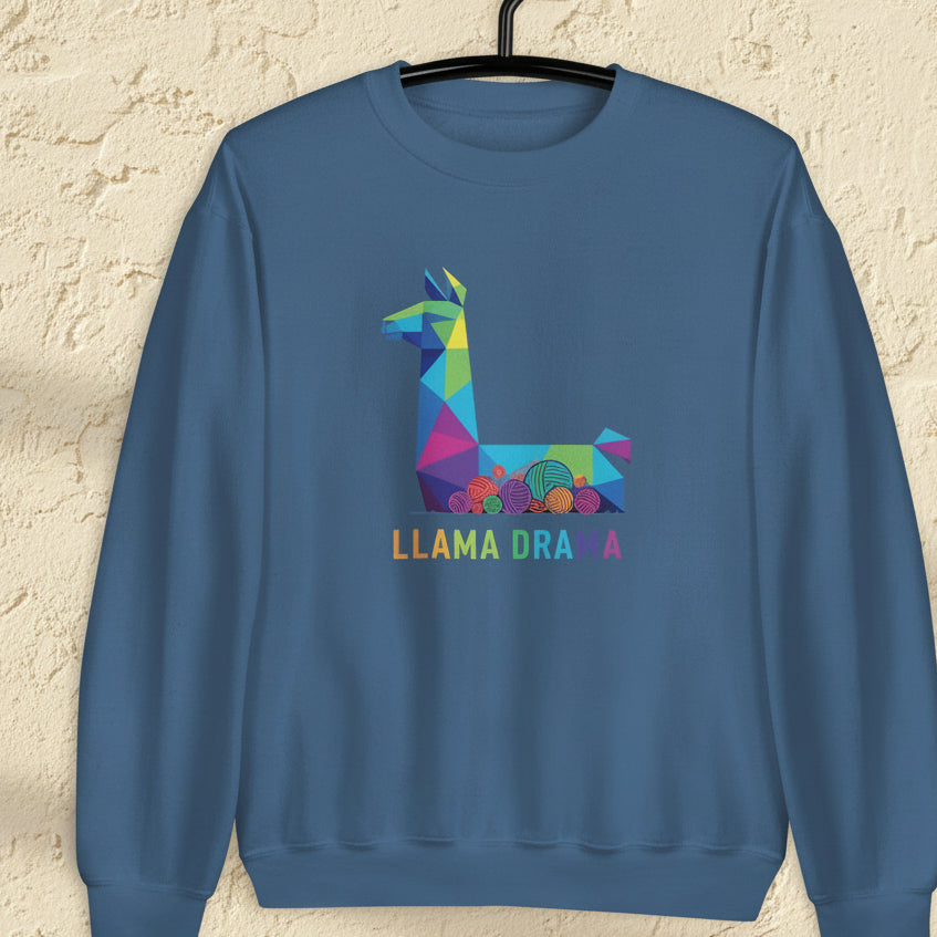 Llama Drama Sweatshirt Indigo Blue / S