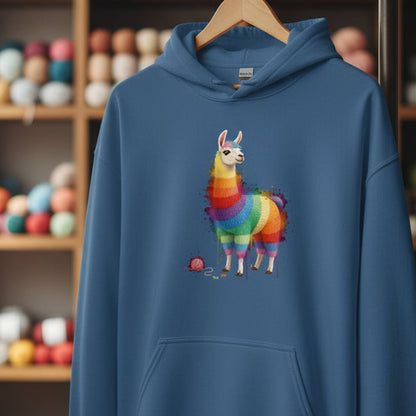 Llama Dye Splash Hoodie Indigo Blue / S