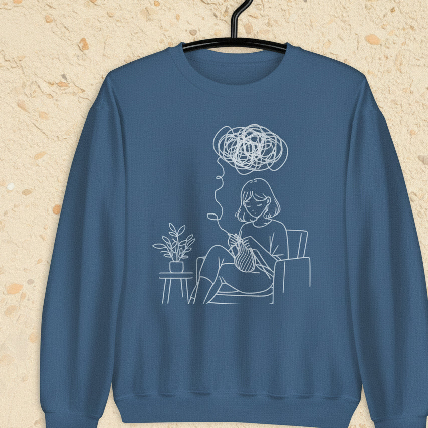Mental Health Crafting Sweatshirt Indigo Blue / S
