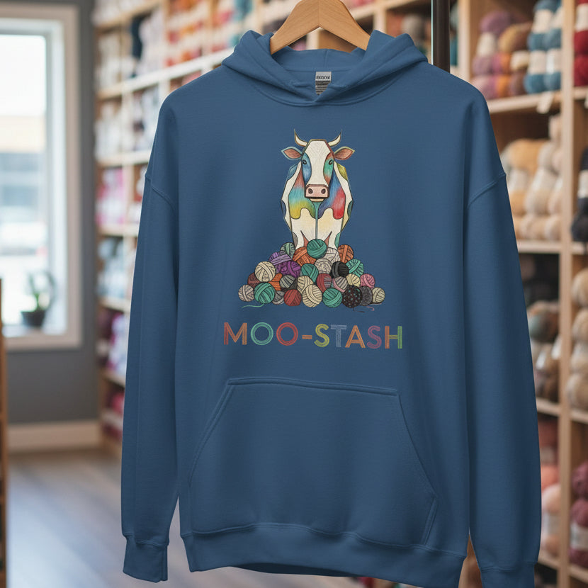 Moo Stash Hoodie Indigo Blue / S
