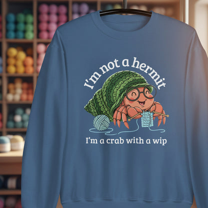 Not A Hermit Sweatshirt Indigo Blue / S