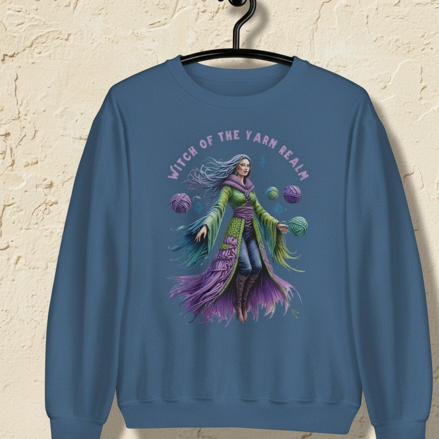 Witch of the Yarn Realm Sweatshirt Indigo Blue / S