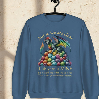 Yarn Dragon With Slogan Sweatshirt Indigo Blue / S