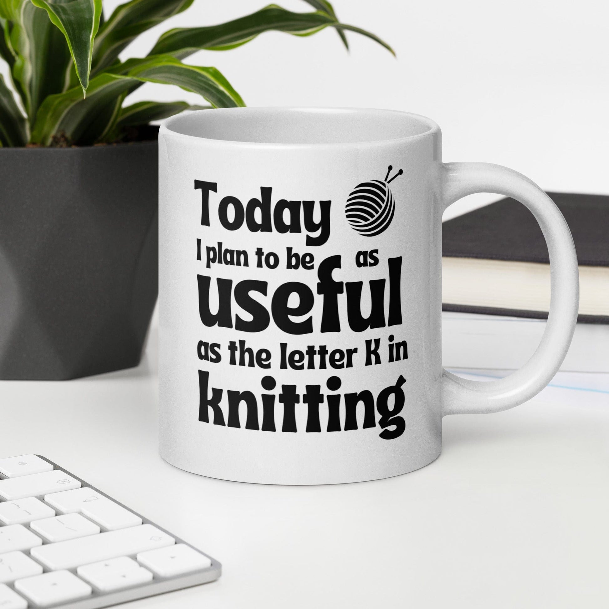K in Knitting Mug