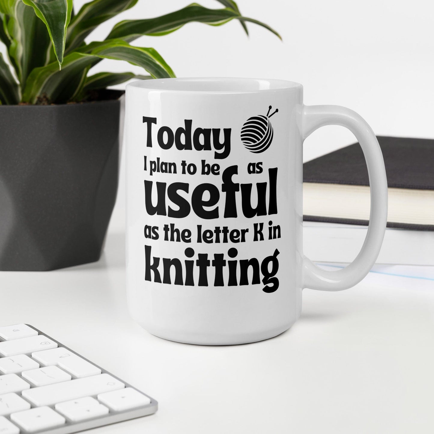 K in Knitting Mug