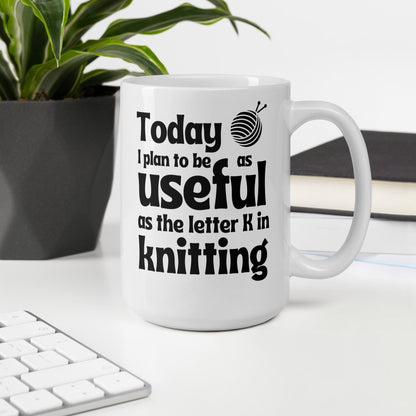 K in Knitting Mug