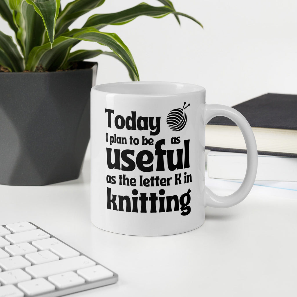 K in Knitting Mug