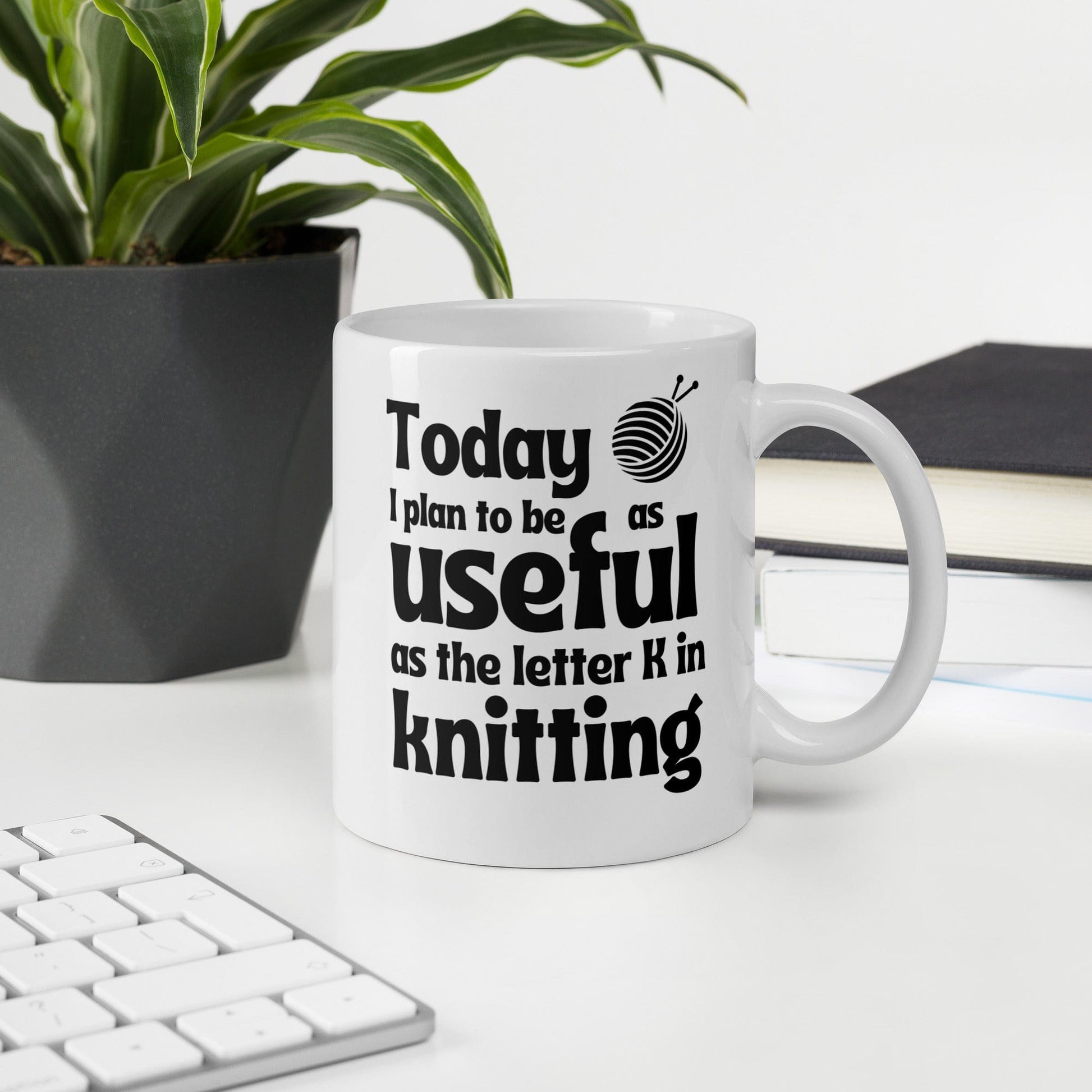 K in Knitting Mug