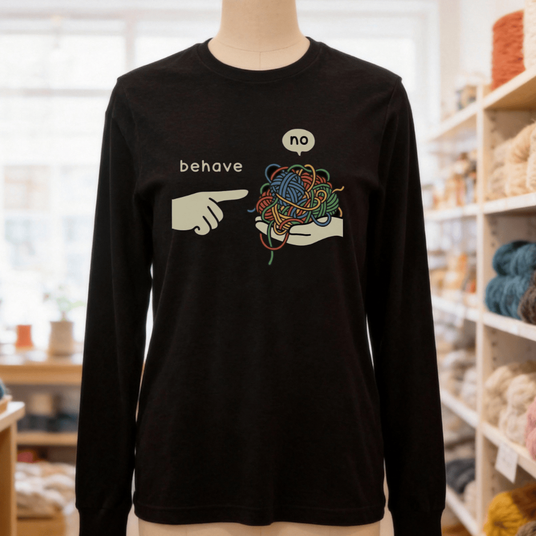 Behave Long Sleeve Tee Black Heather / S