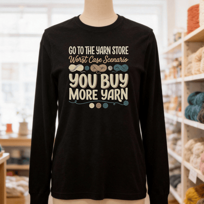 Buy More Yarn Sleeve Tee Black Heather / S
