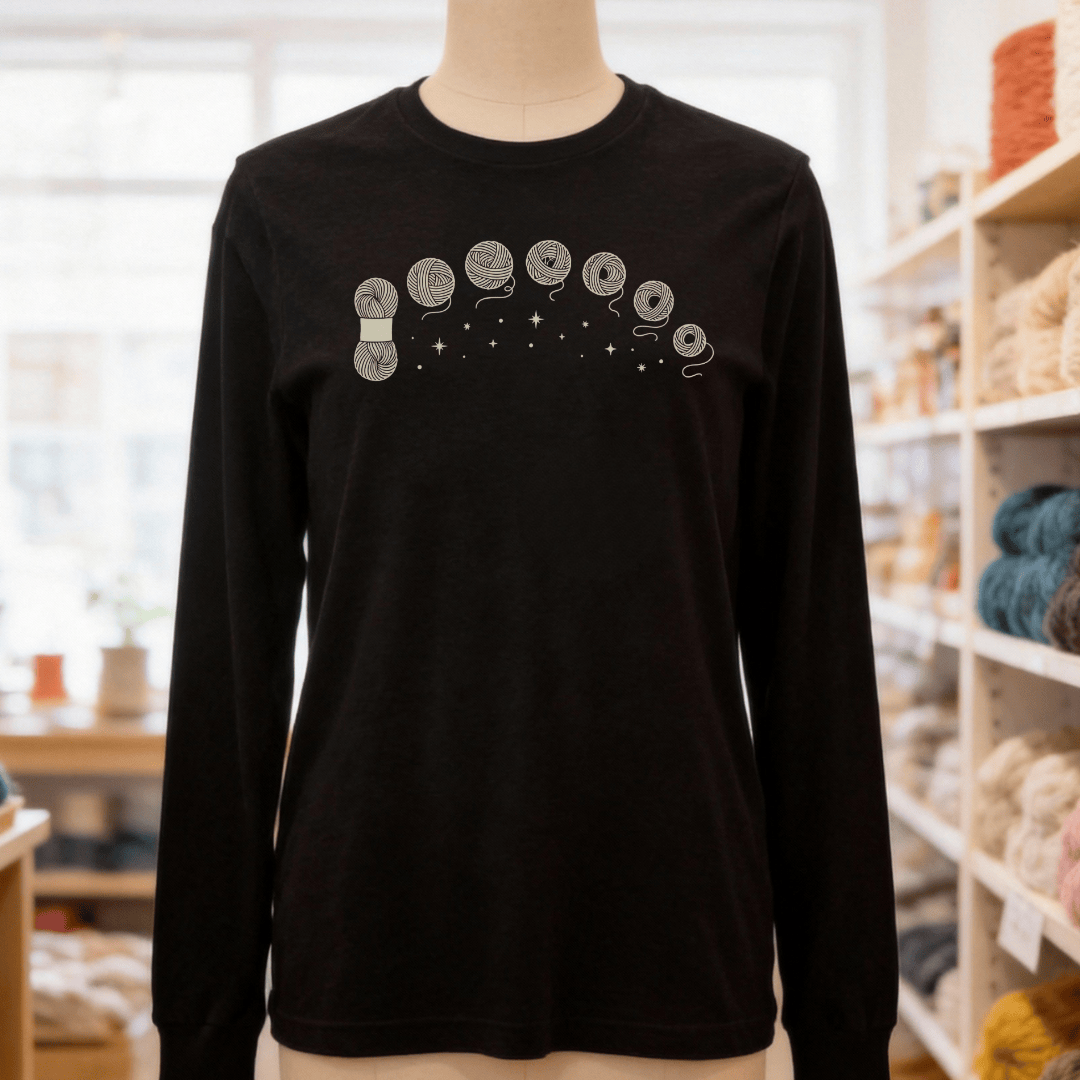 Celestial Yarn Long Sleeve Tee Black Heather / S