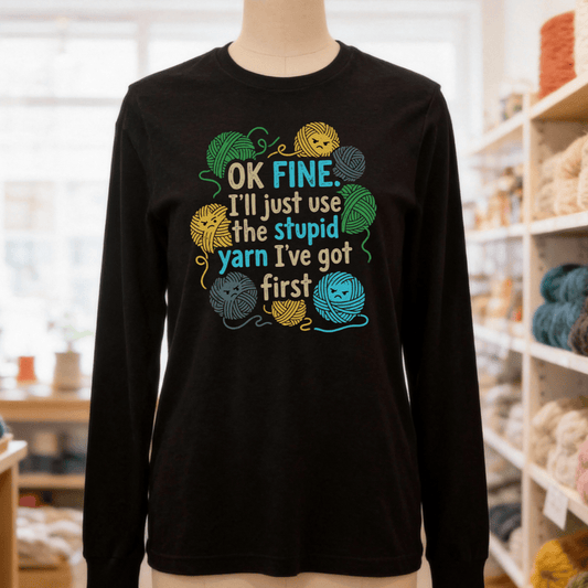 Stupid Yarn Long Sleeve Tee Black / S