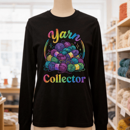 Yarn Collector - Rainbow Long Sleeve Tee Black / S