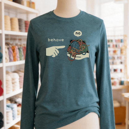Behave Long Sleeve Tee Heather Deep Teal / S