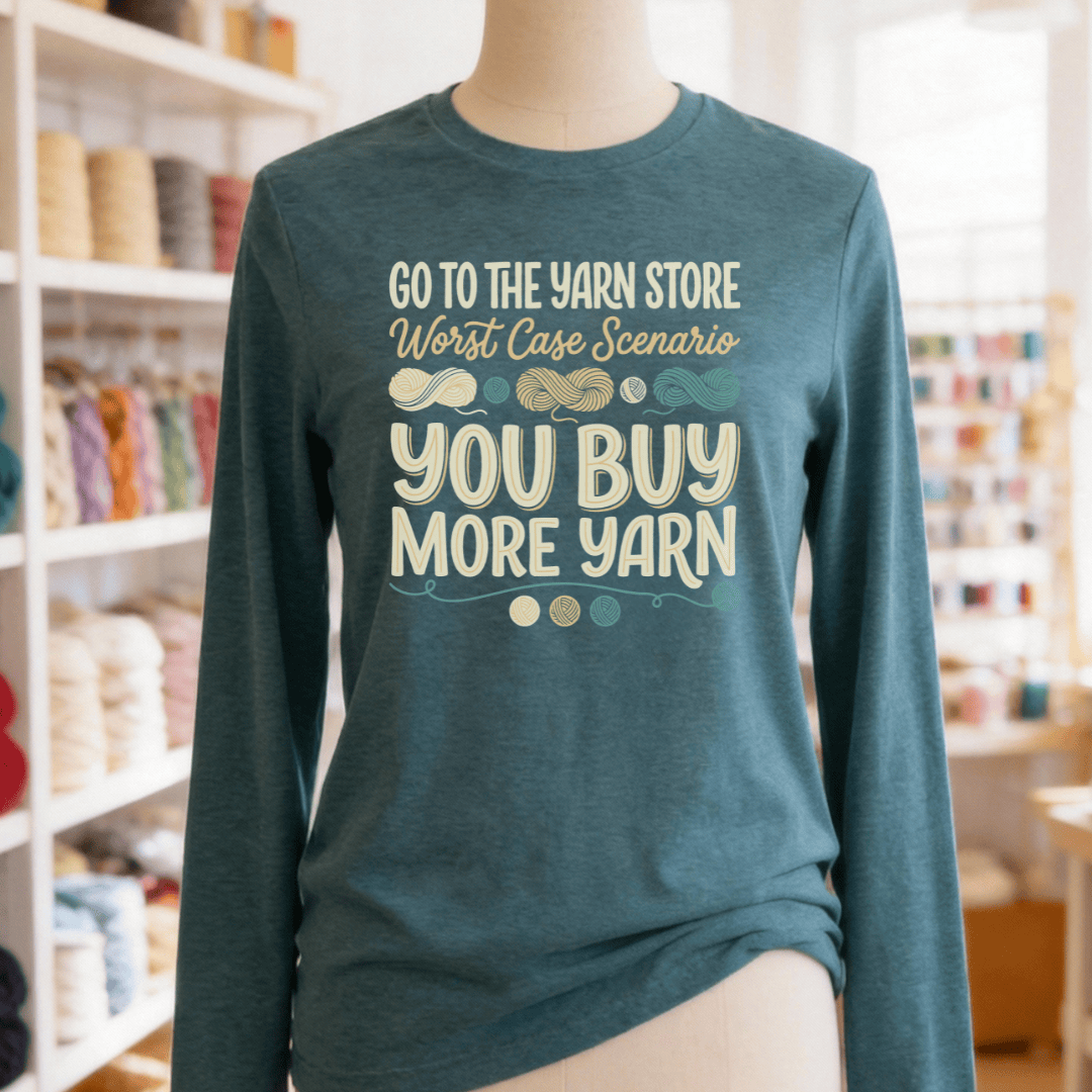Buy More Yarn Sleeve Tee Heather Deep Teal / S
