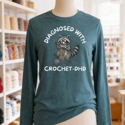 Crochet-DHD Long Sleeve Tee Heather Deep Teal / S