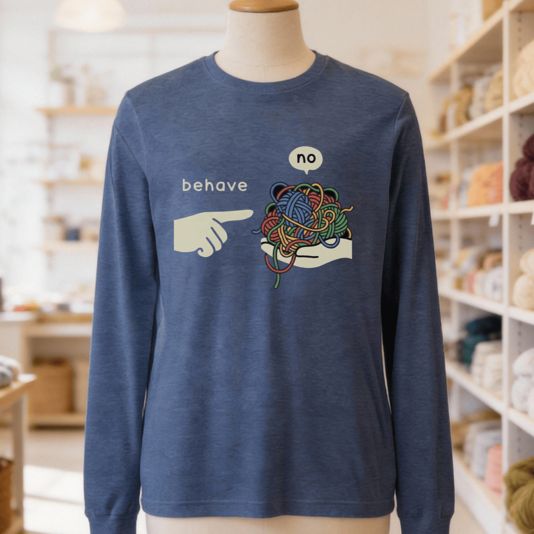 Behave Long Sleeve Tee Heather Navy / S