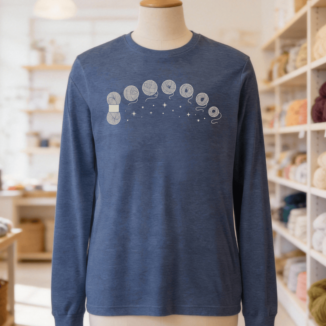 Celestial Yarn Long Sleeve Tee Heather Navy / S