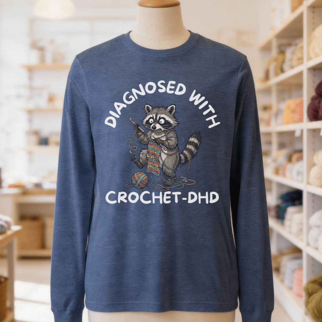 Crochet-DHD Long Sleeve Tee Heather Navy / S