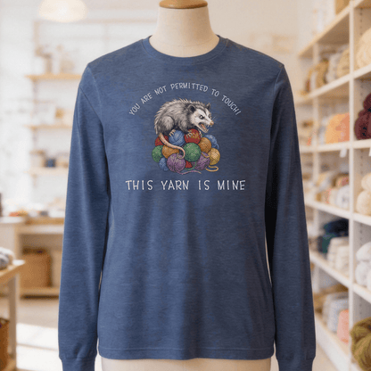 Hissing Yarn Possum Long Sleeve Tee Heather Navy / S